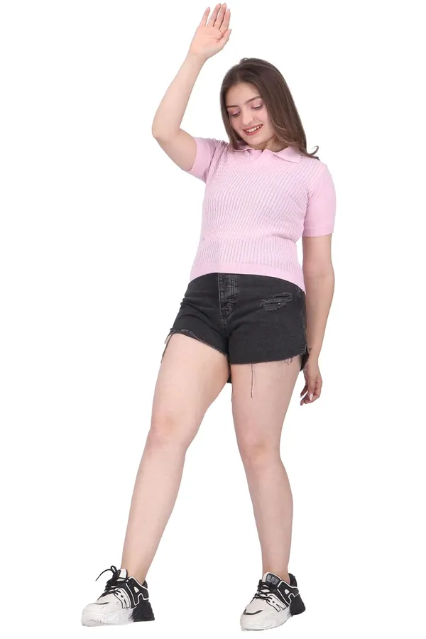 Women_S_Half_Sleeve_Collared_Top
