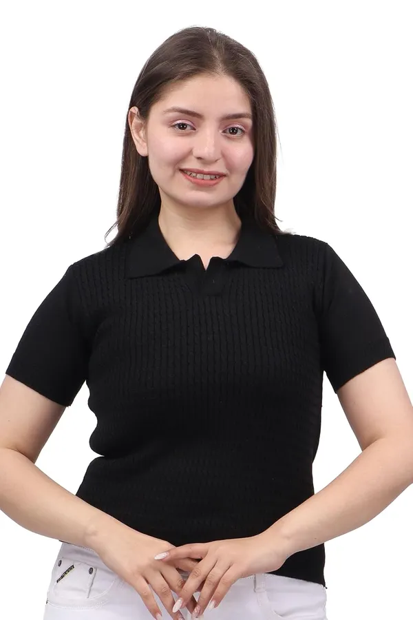 Women_S_Half_Sleeve_Collared_Top