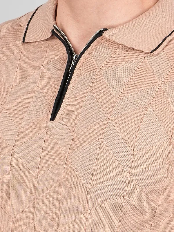 Men_S_Textured_Polo_Shirt_With_Zipper_Collar