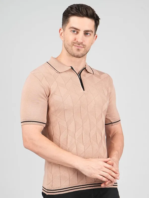Men_S_Textured_Polo_Shirt_With_Zipper_Collar