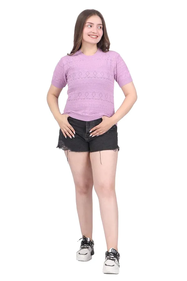 Women_S_Knitted_Half_Sleeve_Top