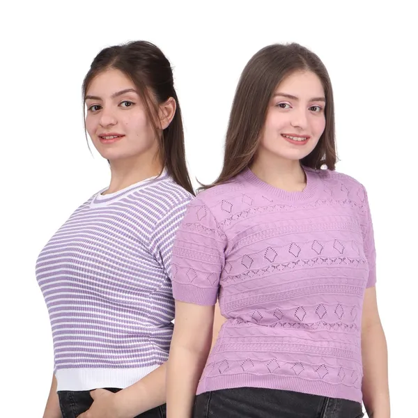 Women_S_Knitted_Half_Sleeve_Top