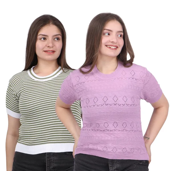 Women_S_Knitted_Half_Sleeve_Top