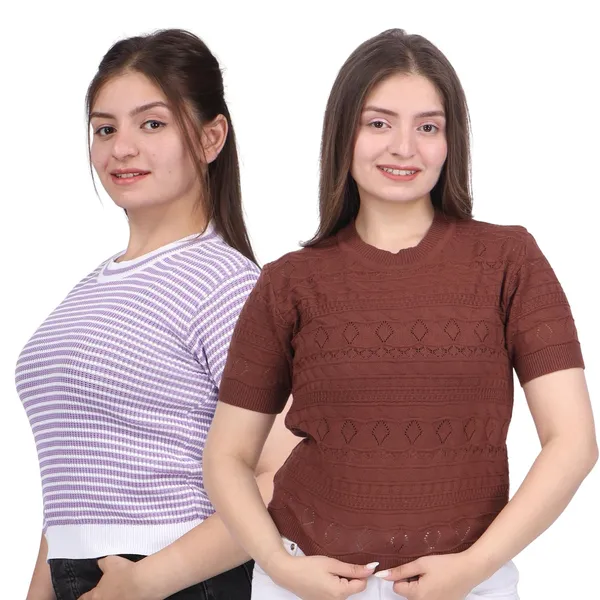 Women_S_Knitted_Half_Sleeve_Top