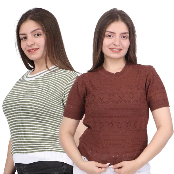 Women_S_Knitted_Half_Sleeve_Top