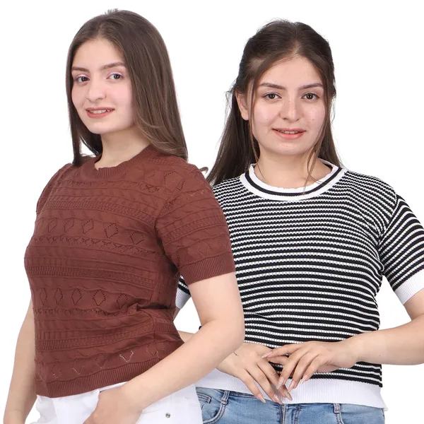 Women_S_Knitted_Half_Sleeve_Top