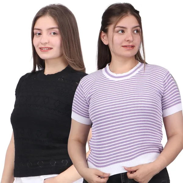 Women_S_Knitted_Half_Sleeve_Top