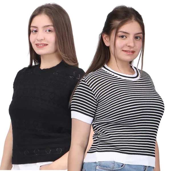Women_S_Knitted_Half_Sleeve_Top