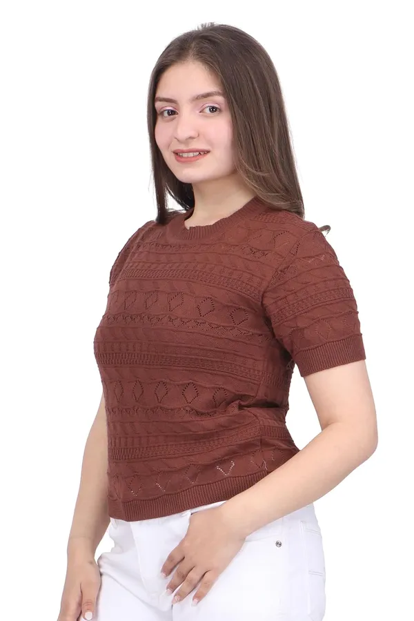 Women_S_Knitted_Half_Sleeve_Top