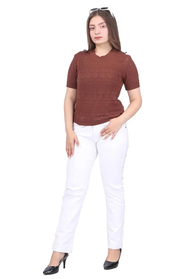 Women_S_Knitted_Half_Sleeve_Top
