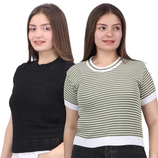 Women_S_Knitted_Half_Sleeve_Top