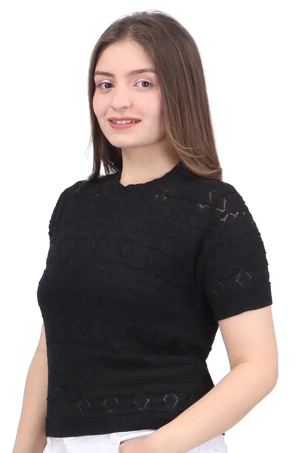 Women_S_Knitted_Half_Sleeve_Top