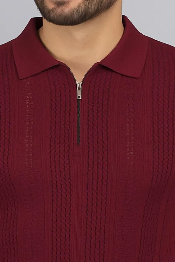 Men_S_Polo_Collar_Half_Sleeve_Cotton_Blend_T_Shirt_With_Front_Zip