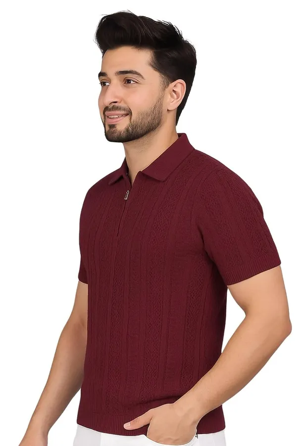 Men_S_Polo_Collar_Half_Sleeve_Cotton_Blend_T_Shirt_With_Front_Zip