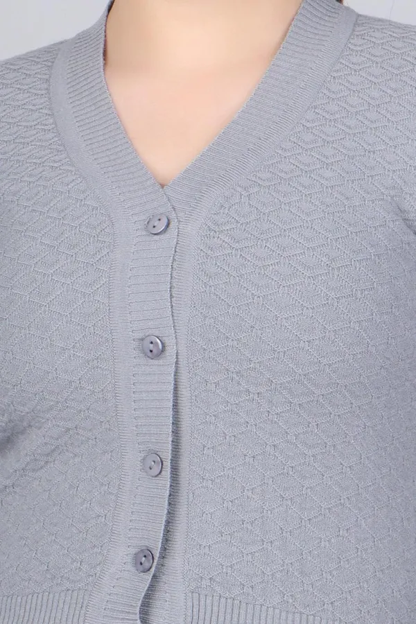 V_Neck_Button_Cardigan_Sweater_For_Women