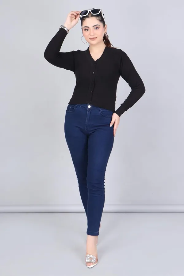 V_Neck_Button_Cardigan_Sweater_For_Women