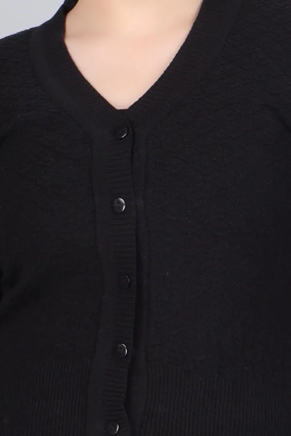 V_Neck_Button_Cardigan_Sweater_For_Women