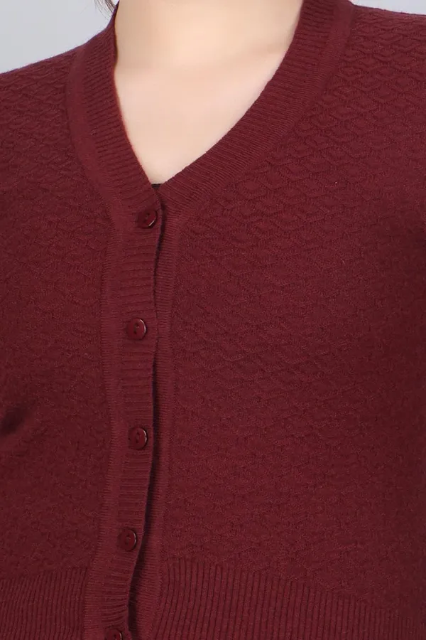 V_Neck_Button_Cardigan_Sweater_For_Women