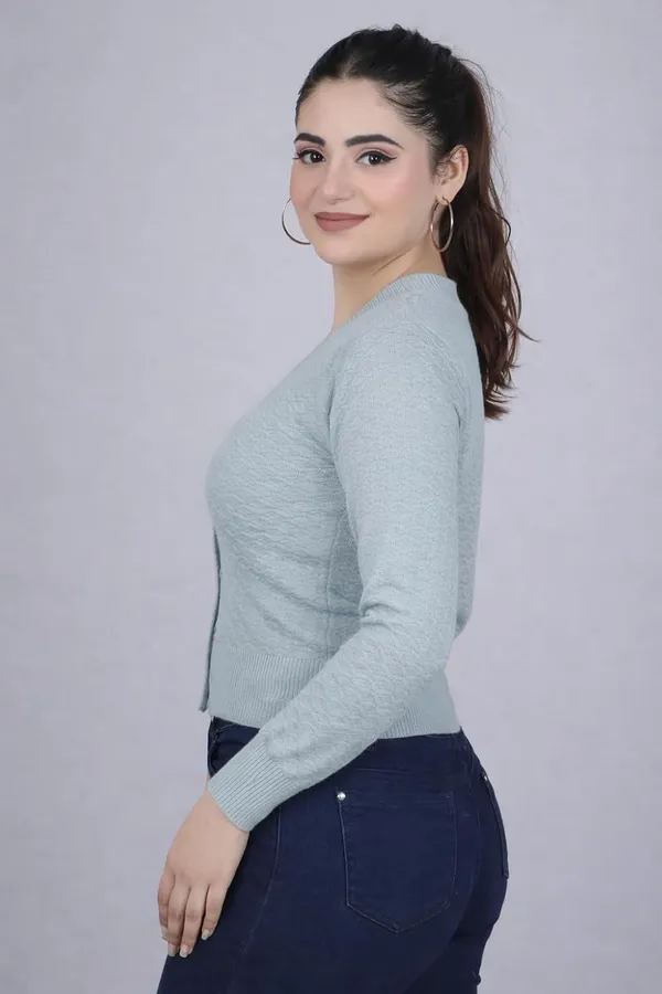 V_Neck_Button_Cardigan_Sweater_For_Women