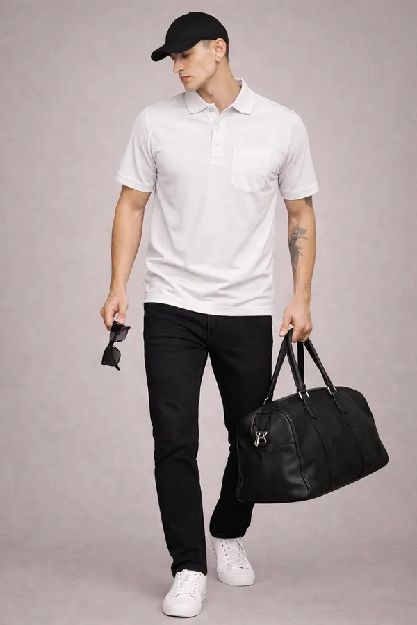 Half_Sleeve_Polo_Neck_T_Shirt_With_Chest_Pocket
