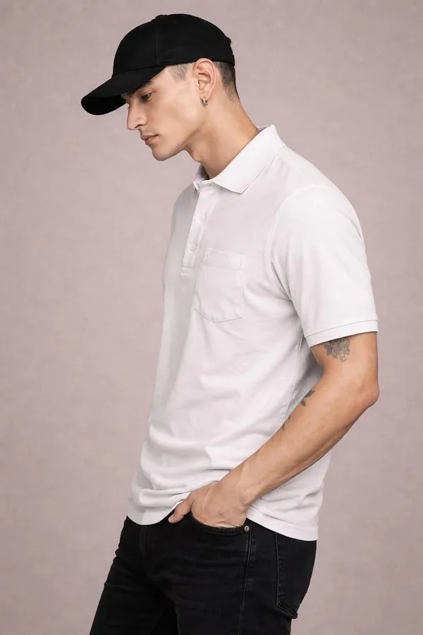 Half_Sleeve_Polo_Neck_T_Shirt_With_Chest_Pocket
