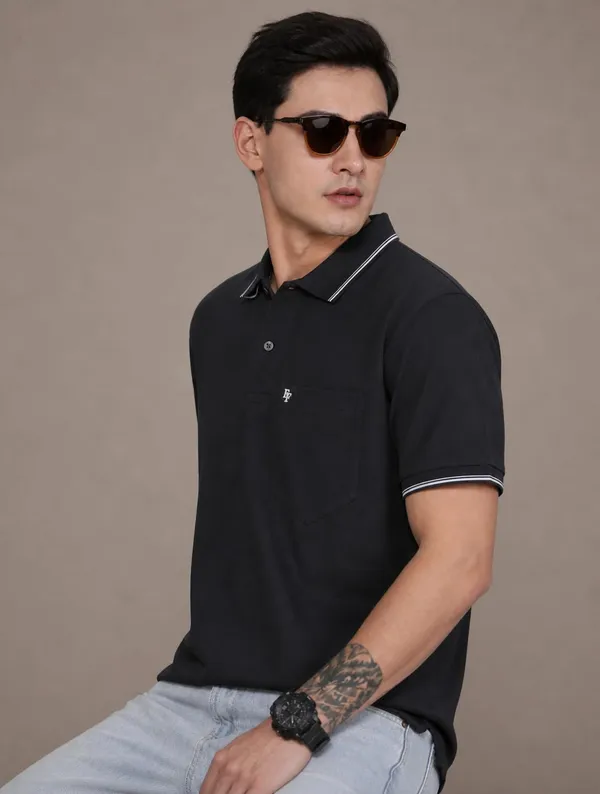 Men_Cotton_Blend_Polo_Neck_T_Shirt_With_Pocket