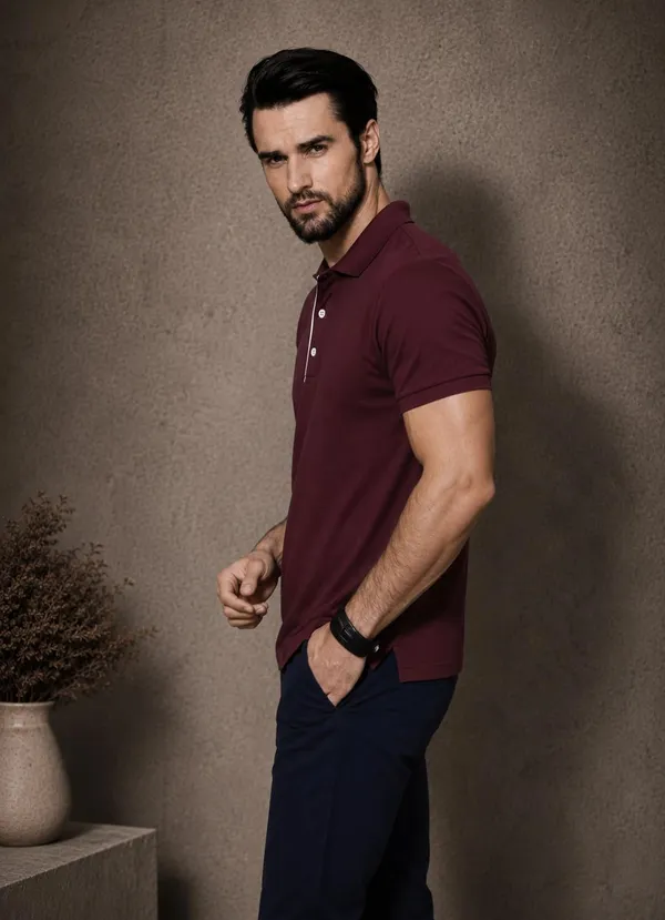 Men_Cotton_Blend_Polo_Neck_T_Shirt