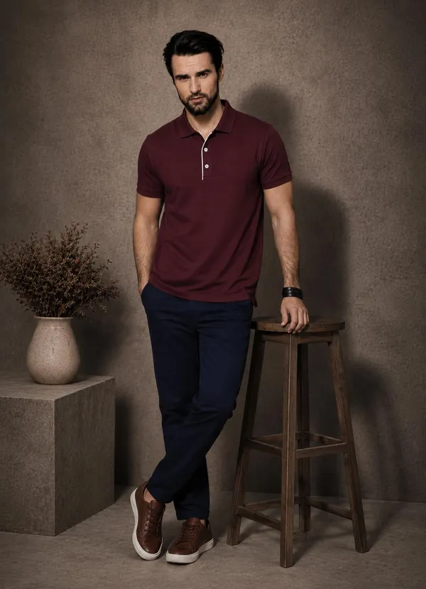 Men_Cotton_Blend_Polo_Neck_T_Shirt