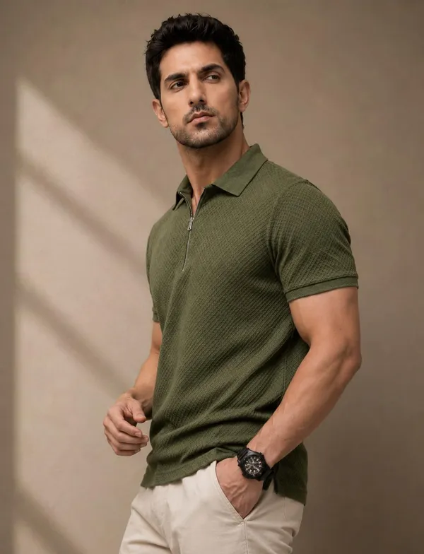 Men_S_Half_Zip_Polo_Neck_T_Shirt