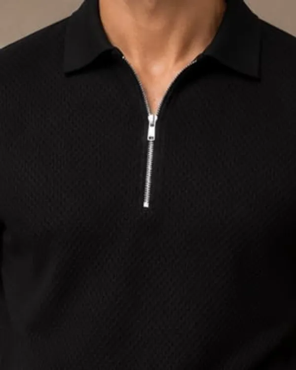 Men_S_Half_Zip_Polo_Neck_T_Shirt