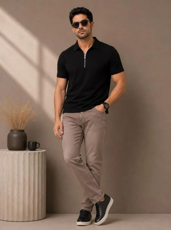 Men_S_Half_Zip_Polo_Neck_T_Shirt