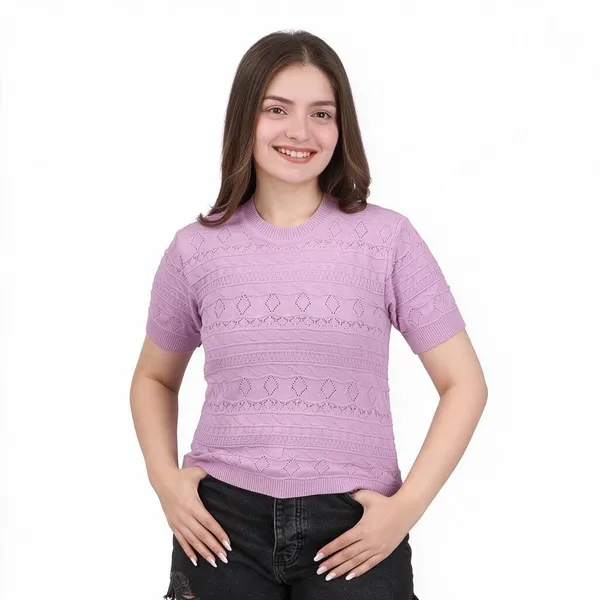 Lavender_100%_Cotton_T_Shirt_For_Women
