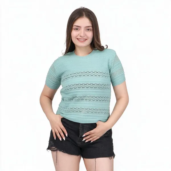 Light_Green_100%_Cotton_T_Shirt_For_Women
