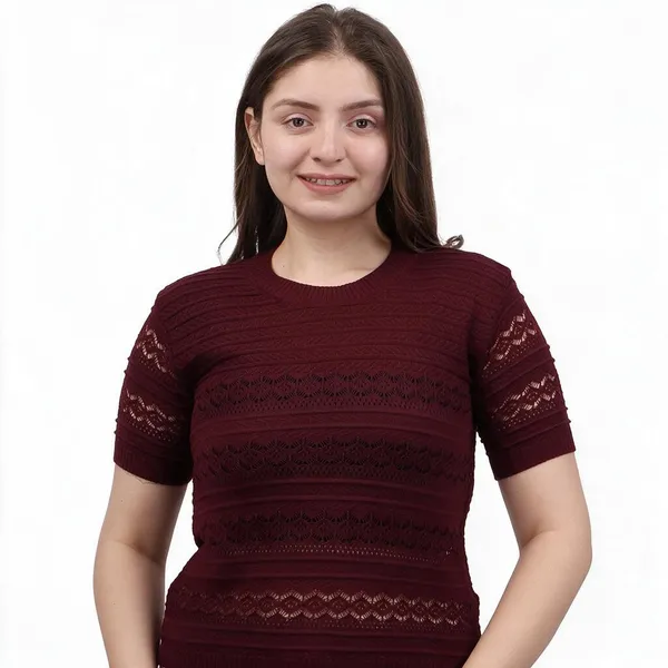 Wine_100%_Cotton_T_Shirt_For_Women