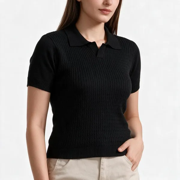 Black_100%_Cotton_T_Shirt_For_Women