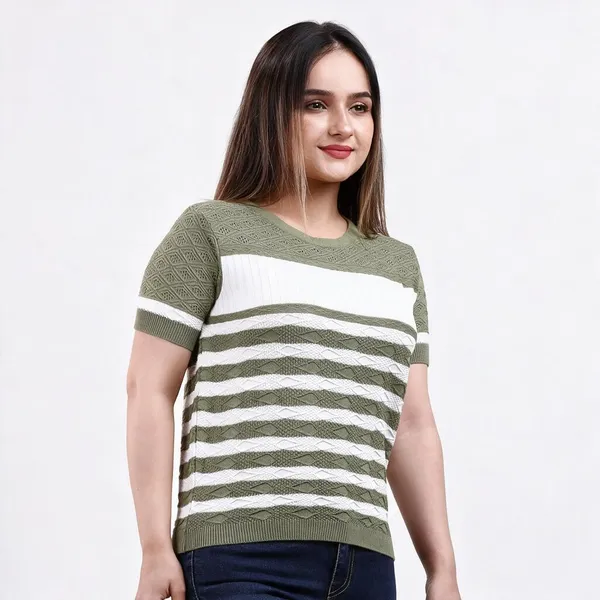 Olive_100%_Cotton_T_Shirt_For_Women