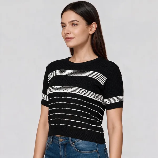 Black_100%_Cotton_T_Shirt_For_Women