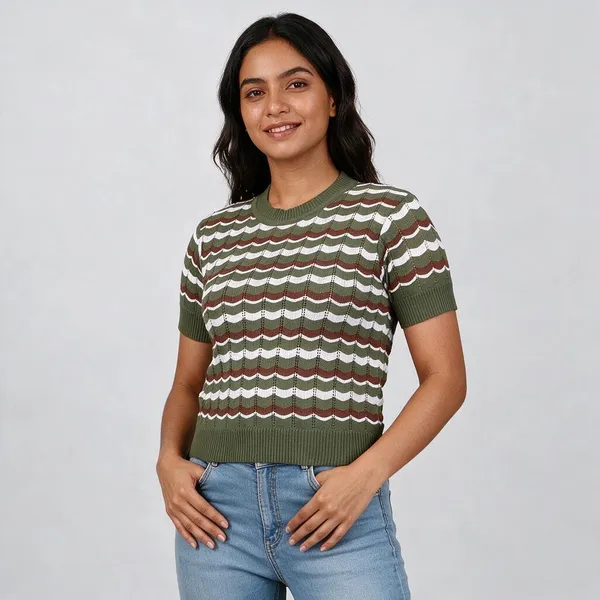 Olive_100%_Cotton_T_Shirt_For_Women