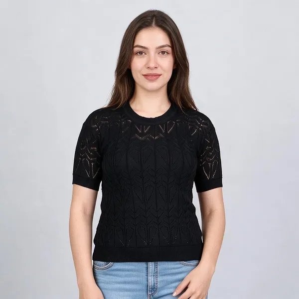 Black_100%_Cotton_T_Shirt_For_Women