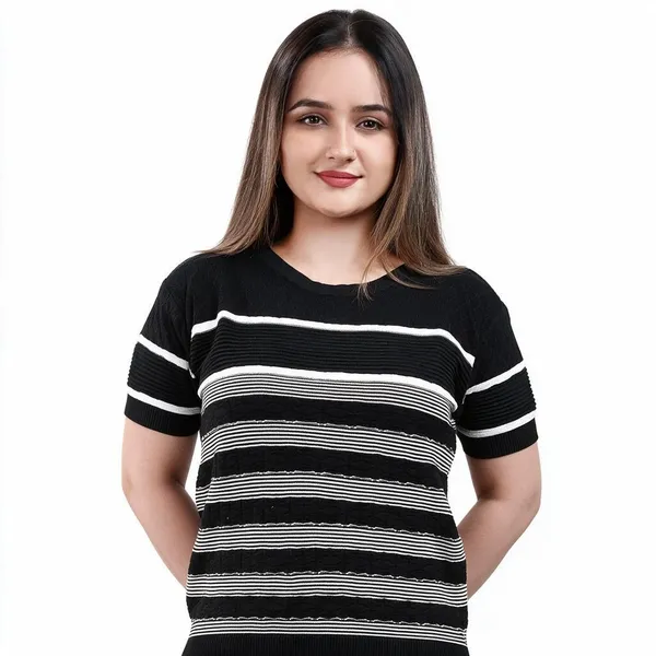 Black_100%_Cotton_T_Shirt_For_Women