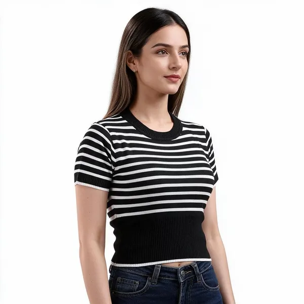 Black_100%_Cotton_T_Shirt_For_Women