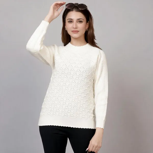 White_100%_Wool_T_Shirt_For_Women