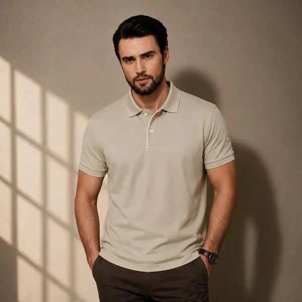 Beige_100%_Cotton_T_Shirt_For_Men