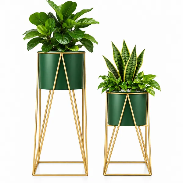 Green_&_Gold_Plant_Stand_for_Indoor_Plants_|_Modern_Metal_Planter_Stand_|_Geometric_A-Frame_Flower_Pot_Holder_|_Decorative_Plant_Stand_for_Home,_Living_Room,_Bedroom_&_Office