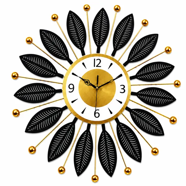 Modern_Black_&_Gold_Leaf_Design_Metal_Wall_Clock_for_Living_Room,_Bedroom_&_Home_Décor