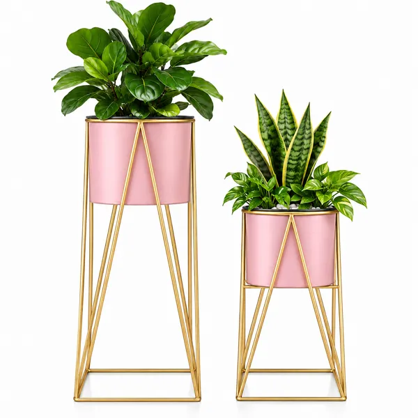 Pink_&_Gold_Plant_Stand_for_Indoor_Plants_|_Modern_Metal_Planter_Stand_|_Geometric_A-Frame_Flower_Pot_Holder_|_Decorative_Plant_Stand_for_Home,_Living_Room,_Bedroom_&_Office