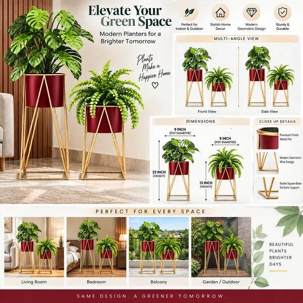 Red_&_Gold_Plant_Stand_for_Indoor_Plants_|_Modern_Metal_Planter_Stand_|_Geometric_A-Frame_Flower_Pot_Holder_|_Decorative_Plant_Stand_for_Home,_Living_Room,_Bedroom_&_Office