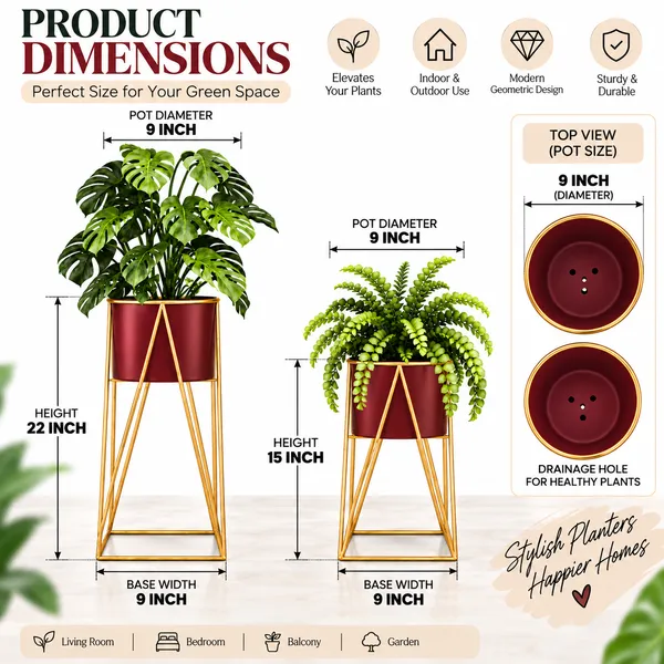 Red_&_Gold_Plant_Stand_for_Indoor_Plants_|_Modern_Metal_Planter_Stand_|_Geometric_A-Frame_Flower_Pot_Holder_|_Decorative_Plant_Stand_for_Home,_Living_Room,_Bedroom_&_Office