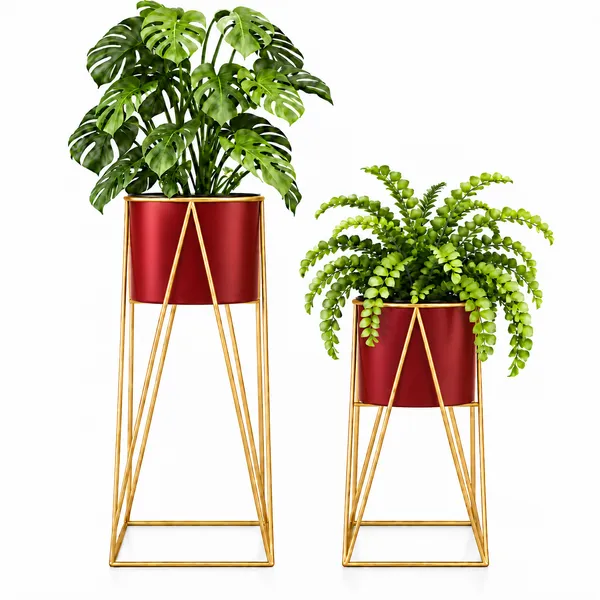 Red_&_Gold_Plant_Stand_for_Indoor_Plants_|_Modern_Metal_Planter_Stand_|_Geometric_A-Frame_Flower_Pot_Holder_|_Decorative_Plant_Stand_for_Home,_Living_Room,_Bedroom_&_Office