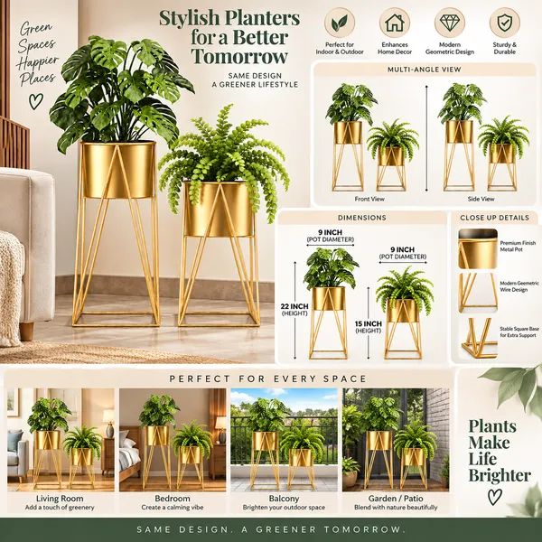 Gold_Plant_Stand_with_Planter_for_Indoor_Plants_|_Modern_Metal_Flower_Pot_Stand_|_Geometric_A-Frame_Plant_Holder_|_Decorative_Plant_Stand_for_Home,_Living_Room,_Bedroom_&_Office